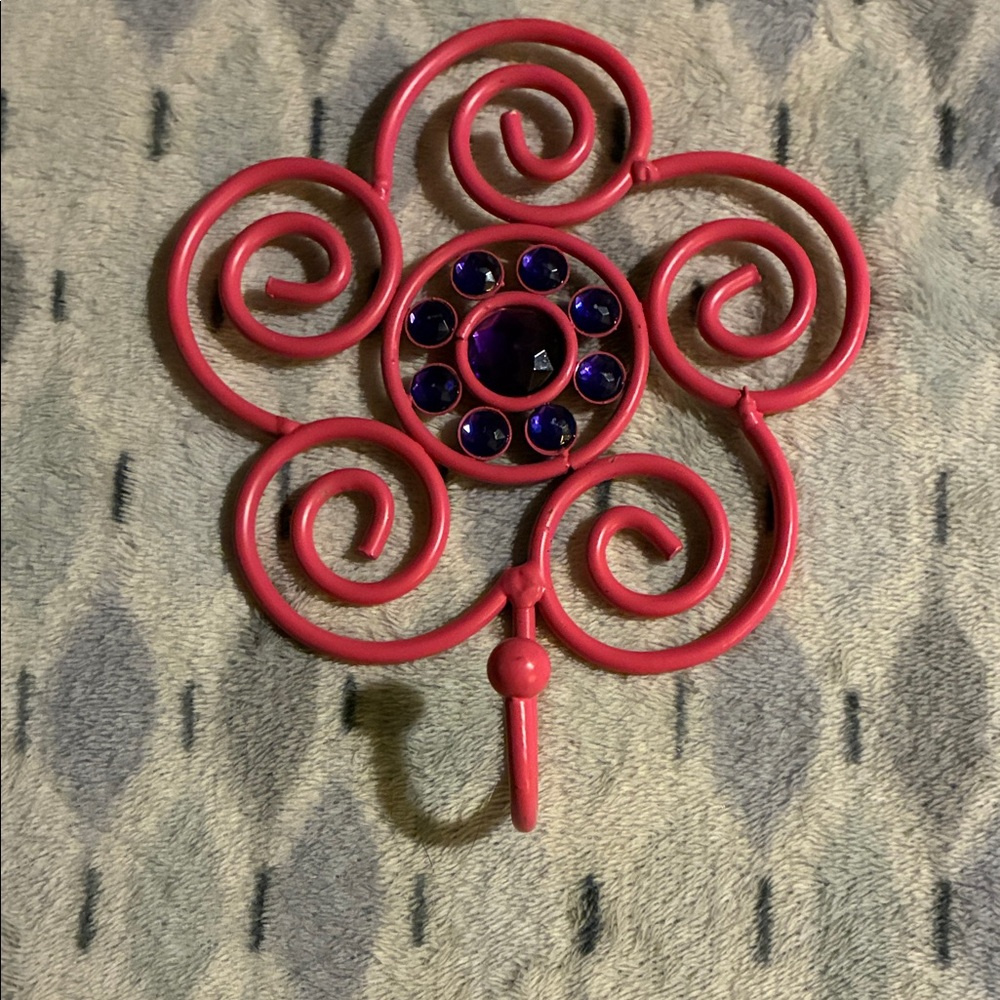 Red and Purple Metal Swirl Wall Hook